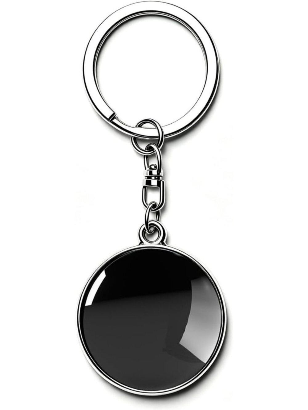 Stylish Black Genuine Leather Keychain | Durable Car Keyring Accessory